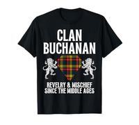 Buchanan Clan Nome Scozzese Stemma Famiglia Tartan Maglietta