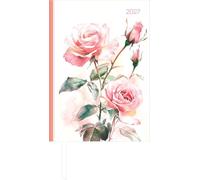Buchkalender Style Roses 2027: Taschenkalender A5 (14,5x21 cm) - Tagesplaner mit Zeiteinteilung, Leseband, Notizbereich & Monatsübersicht, für Beruf, Schule & Alltag