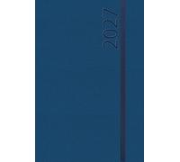 Buchkalender Wochentimer Spirale dunkelblau 2027: Terminplaner groß. DIN A5 Terminkalender Ringbuch mit Wochenkalender und Gummiband.