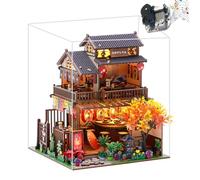 Buchnook - Kit per casa delle bambole 3D con LED, fai da te Tiny House come fermalibro, scatola Nook in miniatura, set creativo per decorazioni e regali (con tappo antipolvere)