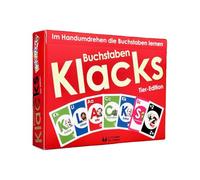 Buchstaben Klacks - Gioco di carte di apprendimento per famiglie e bambini | 148 carte ABC bifacciali | Divertente gioco di alfabeto per tutta la famiglia, scuola materna e elementare