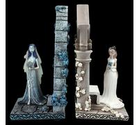 Buchstützen Set Corpse Bride Emily und Victoria Tim Burton Film Merch H 18,5cm