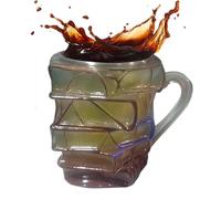 Buchtasse - Buchbecher - - Painted Book Mug - Bemalte Buchtasse Für Tee Und Wasser | Elegante Vintage-Acryltasse Für Küche, Ristorante, Zuhause, Saft, Reisen, Getränke, Hotel