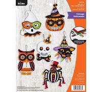Bucilla 89276E - Kit di decorazioni in feltro, per Halloween, vintage, set da 6