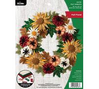 Bucilla 89278E - Kit per ghirlande in feltro, 41,9 x 41,9 cm, motivo floreale autunnale
