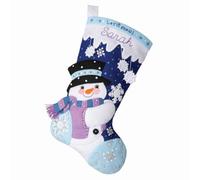 Bucilla Applique in feltro da 45,7 cm, kit per realizzare calze di Natale, con scritta "Let it Snow", perfetta per arti e mestieri fai da te, 89584E