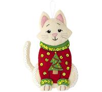 Bucilla Felt Ornaments - Set di 6-Cats In Ugly Sweaters