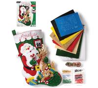 Bucilla Felt Stocking Applique Kit 18" Long-Santa And Friends
