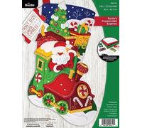 Bucilla Felt Stocking Applique Kit 18" Long-Santa's Peppermint Express 89611E