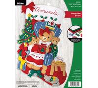 Bucilla Felt Stocking Applique Kit 18" Long-Storytime Bears