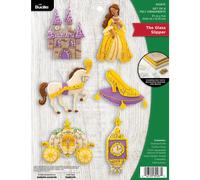 Bucilla Glass Slipper Felt Applique Ornament Kit Set di 6 89287E