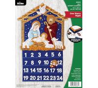 Bucilla, Kit per calendario dell'Avvento con applique in feltro, perfetto per feste fai da te e artigianato, 89681E