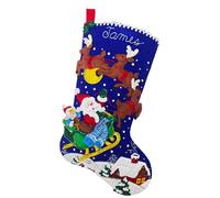 Bucilla, Kit per realizzare calze in feltro con Babbo Natale, 45,7 cm, perfetto per lavori fai da te e artigianato, 89536E