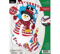 Bucilla, Menta piperita pupazzo di neve applique in feltro 45,7 cm kit per realizzare calze, perfetto per fai da te, arte e artigianato, 89610E