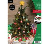 Bucilla Ornament Merry Miniatures Felt Applique 14 pezzi Mini Tree Making Kit Perfetto per le feste fai da te Arti e mestieri 89653E