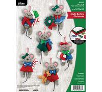 Bucilla Set di 6 decorazioni in feltro con scritta Night Before Christmas