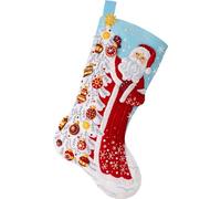 Bucilla, Snowy St. Nick, applique in feltro da 45,7 cm, kit per la creazione di calze di Natale, perfetto per feste fai da te e artigianato, 89685E