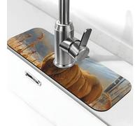 Buck Deer Faucet Mat per lavello da cucina, super assorbente, tappetino per rubinetto in diatomite ad asciugatura rapida in pietra per rubinetto antigoccia, tappetino per asciugare il lavandino del