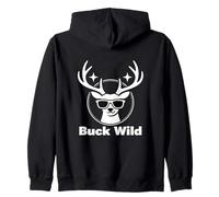 Buck Wild Deer Funny Caccia All'aperto Design Felpa con Cappuccio