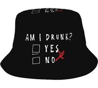 Bucket Hat Am I Drunk - Yes Or No Cappello da Pesca Pieghevole Cappellos A Secchiello Protezione del Sole Cappelli alla Pescatora per Viaggio Campeggio Sport
