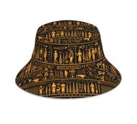 Bucket Hat Ancient Egyptian Hieroglyph Pattern Cappello da Pescatore Confortevole Cappelli alla Pescatora Classico Cappello da Pesca per Sport Viaggio Campeggio