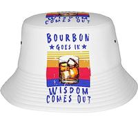 Bucket Hat Bourbon Goes in Wisdom Comes out Cappello da Pescatore Casual Cappello da Pesca Confortevole Cappelli alla Pescatora per Escursionismo All'Aperto Viaggio