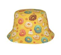 Bucket Hat Budino di Ciambelle Delizioso E Carino Unisex Cappello da Pescatore Reversibile Cappello da Secchio per Summer Sport All'Aperto