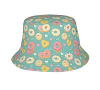 Bucket Hat Ciambelle Carine A Forma di Cuore Blu Pieghevole Cappello da Secchio Impermeabile Cappello da Pescatore per Spiaggia Caccia Summer