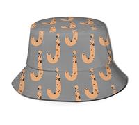 Bucket Hat Cute Dinosaur Letter J Cappello da Pesca Unisex Cappelli alla Pescatora Moda Cappello da Pescatore per Campeggio All'Aperto Summer