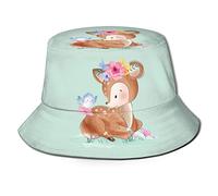 Bucket Hat Cute Little Deer And Bird Cappelli alla Pescatora Unisex Cappello da Pesca Classico Cappello da Pescatore per Viaggio All'Aperto Sport