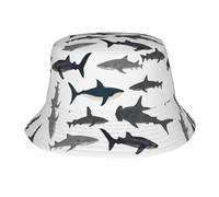 Bucket Hat Cute Shark Cute Funny Cappelli alla Pescatora Vintage Cappello da Pescatore Classico Cappello da Pesca per Campeggio Viaggio Sport
