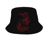 Bucket Hat Dragon Cappelli alla Pescatora Double-Side Cappello da Pescatore Pieghevole Cappello da Pesca per Escursionismo Campeggio Viaggio