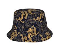 Bucket Hat Dragon Cappelli alla Pescatora Unisex Cappello da Pescatore Double-Side Cappello da Pesca per Sport Escursionismo Campeggio