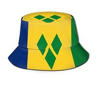 Bucket Hat Flag of Saint Vincent And The Grenadines Cappello da Pesca Moda Cappelli alla Pescatora Confortevole Cappellos Pescatore per Sport Viaggio Campeggio