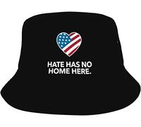 Bucket Hat Hate Has No Home Here Cappellos Pescatore Stylish Cappellos A Secchiello Traspirante Cappello da Pesca per Campeggio All'Aperto Viaggio