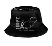 Bucket Hat Hope for A Brain Cancers Awareness Cappelli alla Pescatora Unisex Cappello da Pescatore Stylish Cappello da Pesca per Sport Viaggio Campeggio