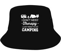 Bucket Hat I Don't Need Therapy I Just Need Go Camping Cappelli alla Pescatora Vintage Cappellos Pescatore Casual Cappello da Pesca per Sport Campeggio Escursionismo
