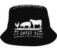 Bucket Hat I'd Smoke That Patriot BBQ Barbeque Cook Chef Cappellos Pescatore Moda Cappelli alla Pescatora Traspirante Cappello da Pescatore per Viaggio Sport All'Aperto