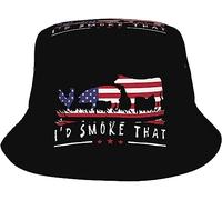 Bucket Hat I'd Smoke That Patriot BBQ Barbeque Cook Chef Cappellos Pescatore Unisex Cappello da Pesca Confortevole Cappellos A Secchiello per All'Aperto Campeggio Sport