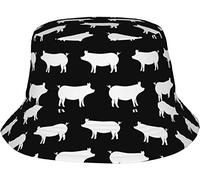 Bucket Hat Just Pigs Black Cappellos A Secchiello Unisex Cappello da Pesca Vintage Cappello da Pescatore per All'Aperto Summer Sport