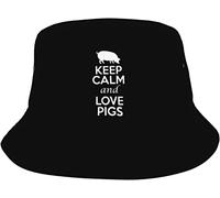 Bucket Hat Keep Calm And Love Pigs Cappellos A Secchiello Casual Cappello da Pescatore Vintage Cappelli alla Pescatora per All'Aperto Viaggio Summer