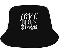 Bucket Hat Love Needs No Words Autism Awareness Cappellos A Secchiello Casual Cappello da Pescatore Confortevole Cappelli alla Pescatora per Sport Campeggio Escursionismo