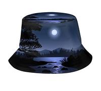 Bucket Hat Moonlight Reflecting On A River in The Cappelli alla Pescatora Classico Cappello da Pescatore Pieghevole Cappellos A Secchiello per Sport All'Aperto Campeggio