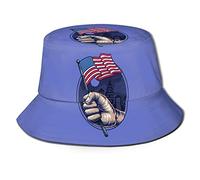 Bucket Hat People Holding American Flags in The City Center Cappelli alla Pescatora Classico Cappello da Pescatore Casual Cappello da Pesca per Campeggio All'Aperto Sport
