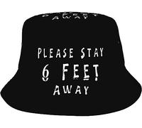 Bucket Hat Please Stay 6 Feet Away Cappellos A Secchiello Moda Cappello da Pesca Pieghevole Cappellos Pescatore per Escursionismo Viaggio Summer