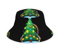 Bucket Hat Rainbow On The Christmas Tree Pattern Cappello da Pesca Classico Cappelli alla Pescatora Confortevole Cappello da Pescatore per Sport Viaggio Campeggio