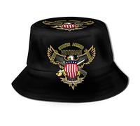 Bucket Hat The American Bald Spreads Its Holding A Star-Spangled Shield Crossed Rifle Cappelli alla Pescatora Protezione del Sole Cappello da Pescatore Classico Cappello da Pesca