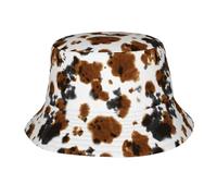 Bucket Hat Tie Dye Mucca Marrone Classico Cappellino Impermeabile Cappello da Secchio per Caccia Spiaggia Campeggio