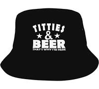 Bucket Hat Titties And Beer That's Why I'm Here Cappellos A Secchiello Unisex Cappellos Pescatore Protezione del Sole Cappello da Pesca per Summer Sport Escursionismo