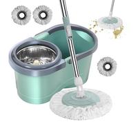 Bucket Mop - Mop Manico Telescopico | Mop A Secchio Da Pavimento Con Maniglia, Mop A Spinatura Automatica per La Pulizia Domestica | Mop Di Pulizia A Risparmio Di Lavoro con ES